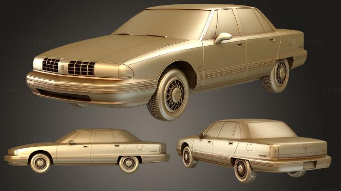 Автомобили и транспорт (Олдсмобиль 98 1991, CARS_2860) 3D модель для ЧПУ станка